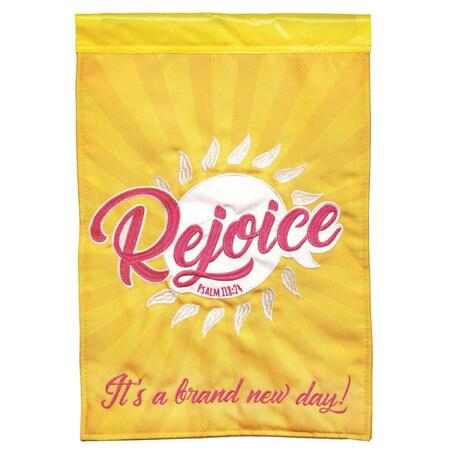 RECINTO 13 x 18 in. Rejoice Psalm 118-24 Polyester & Print Double Applique Garden Flag RE3460669